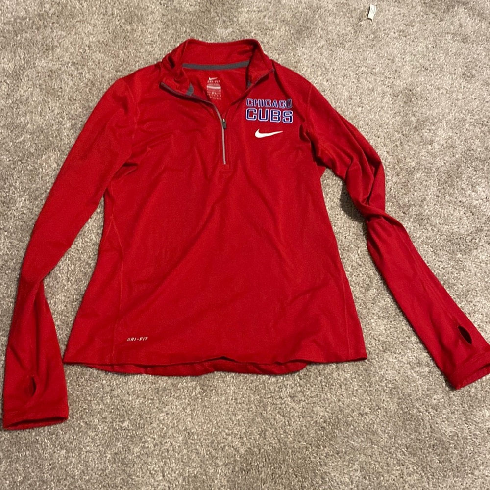 Chicago Cubs Nike Team Logo Element Performance Half-Zip Pullover Jacket - Red